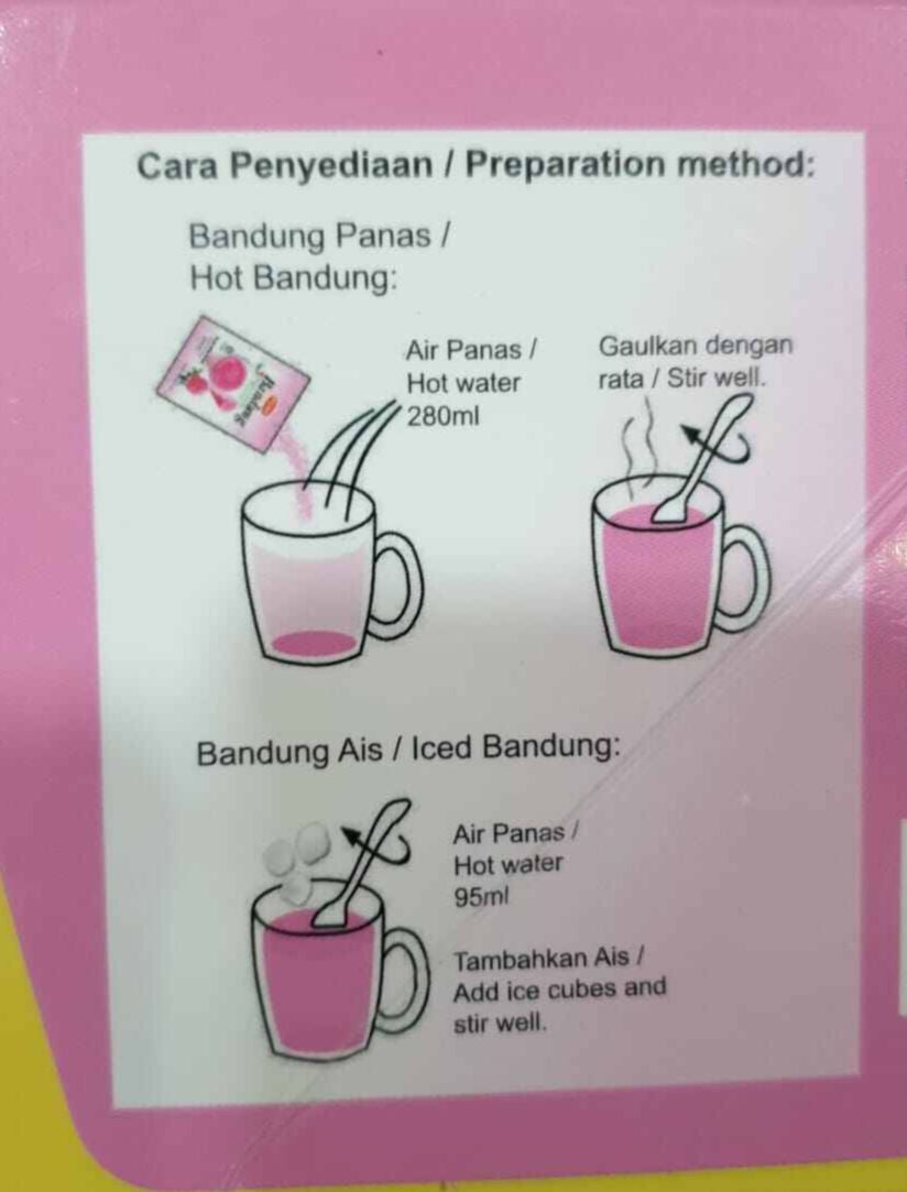 Bandung Rose Milk Instant Premix Drink - (Halal)