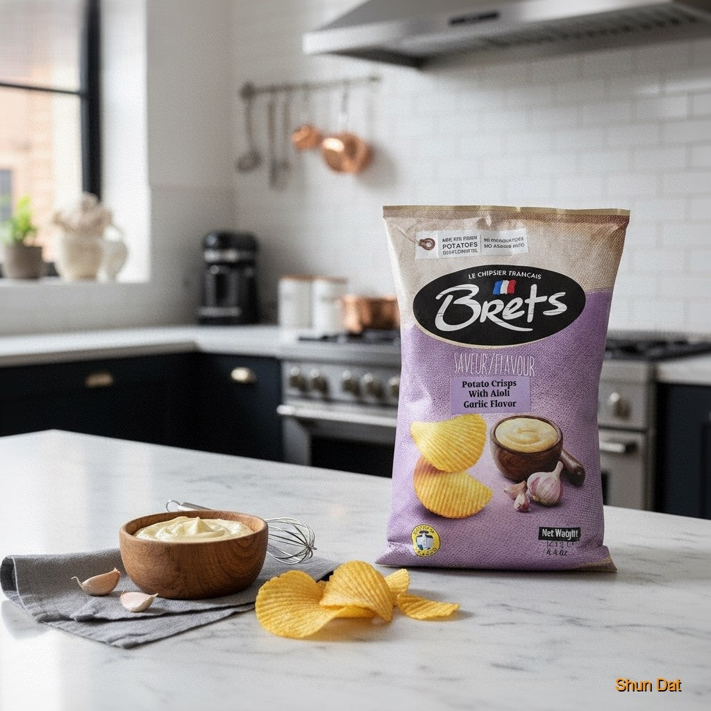 Brets Potato Crisps With Aioli (Garlic Flavour)