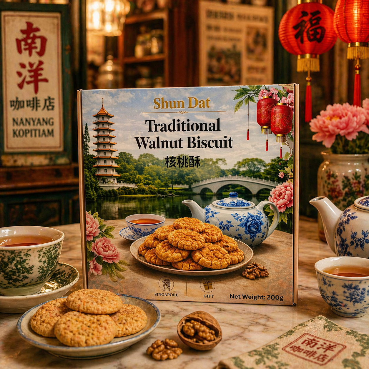 Traditional Walnut Biscuit (Singapore Tourist Souvenir Gift)