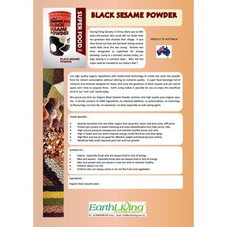 Earth Organic Almond Powder / Walnut & Hazelnut Powder / Black Sesame Powder (500g)