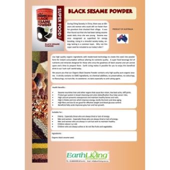 Earth Organic Black Sesame Powder 500g