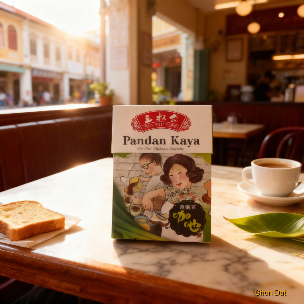 San Shu Gong Pandan Kaya Spread and Product