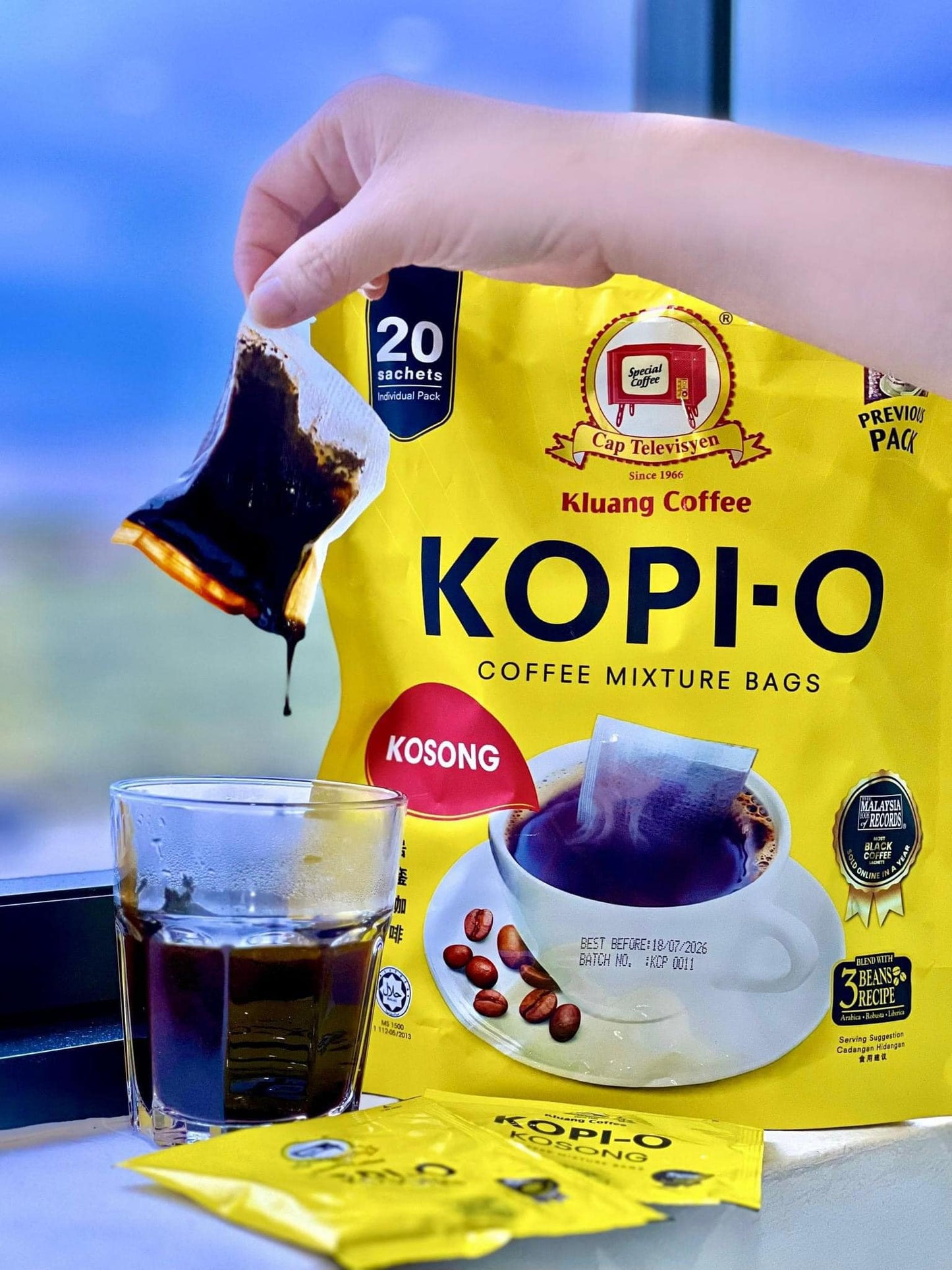 Kluang Coffee Cap Televisyen Kopi O Kosong (20 sachets)