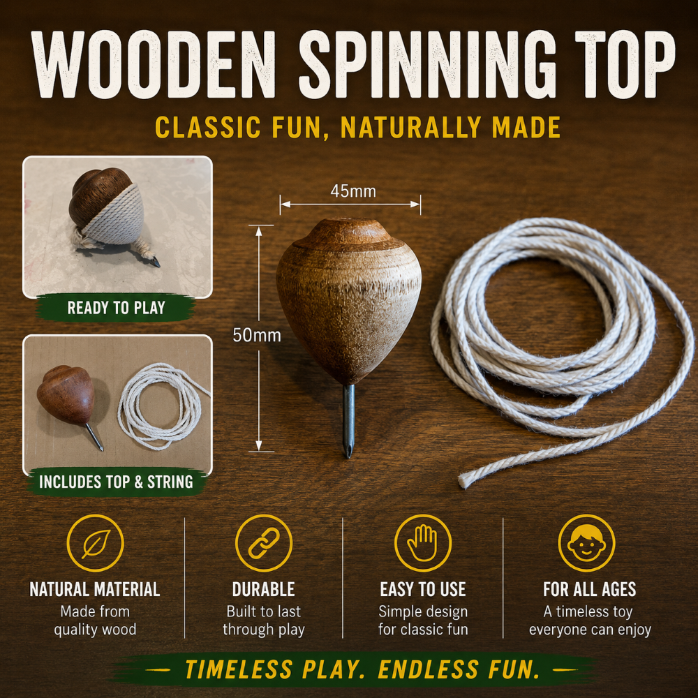Childhood Toy Wooden Spinning Top