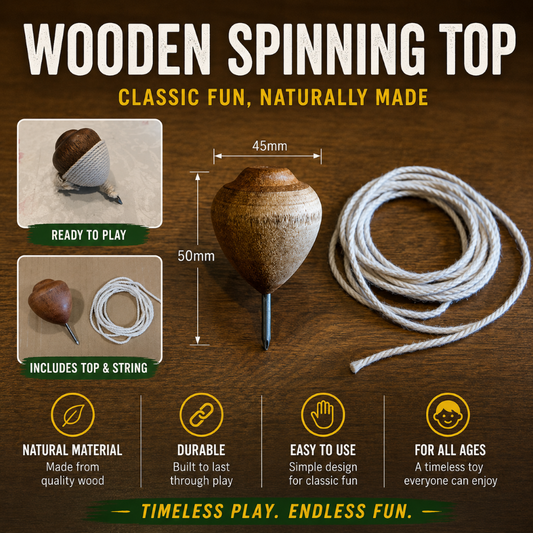 Childhood Toy Wooden Spinning Top