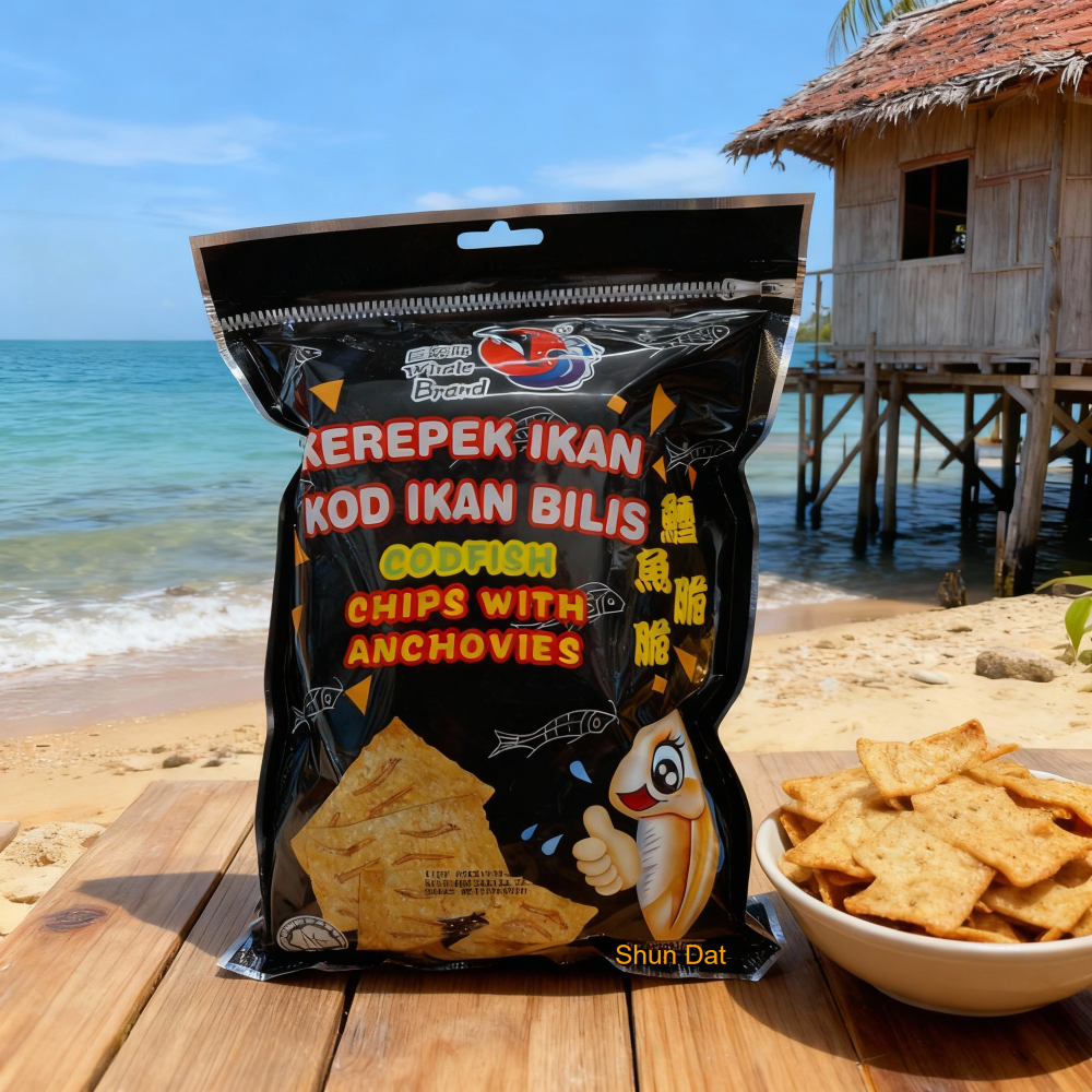 Whale Brand Codfish Chips Crackers with Anchovies