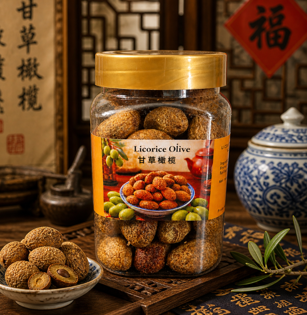Dried Olive / Dried Peach / Liquorice Plum / Calamansi / Dried Pomelo Cube / Dried Roselle / Liquorice Kumquat / Loquat Fruit