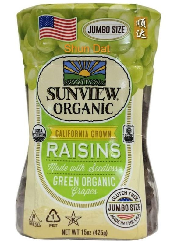 Sunview Organic Raisin ( Black Seedless Raisin / Red Raisin / Green Raisin) New Packaging