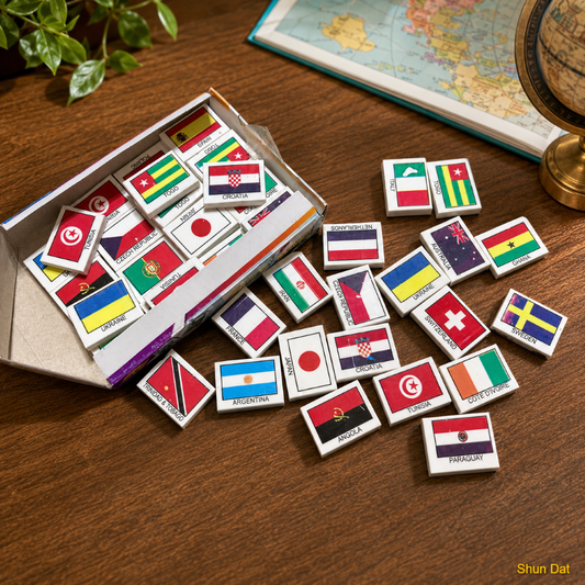 Fancy 48 PCS World Flag Eraser Set – Childhood Collection and Products