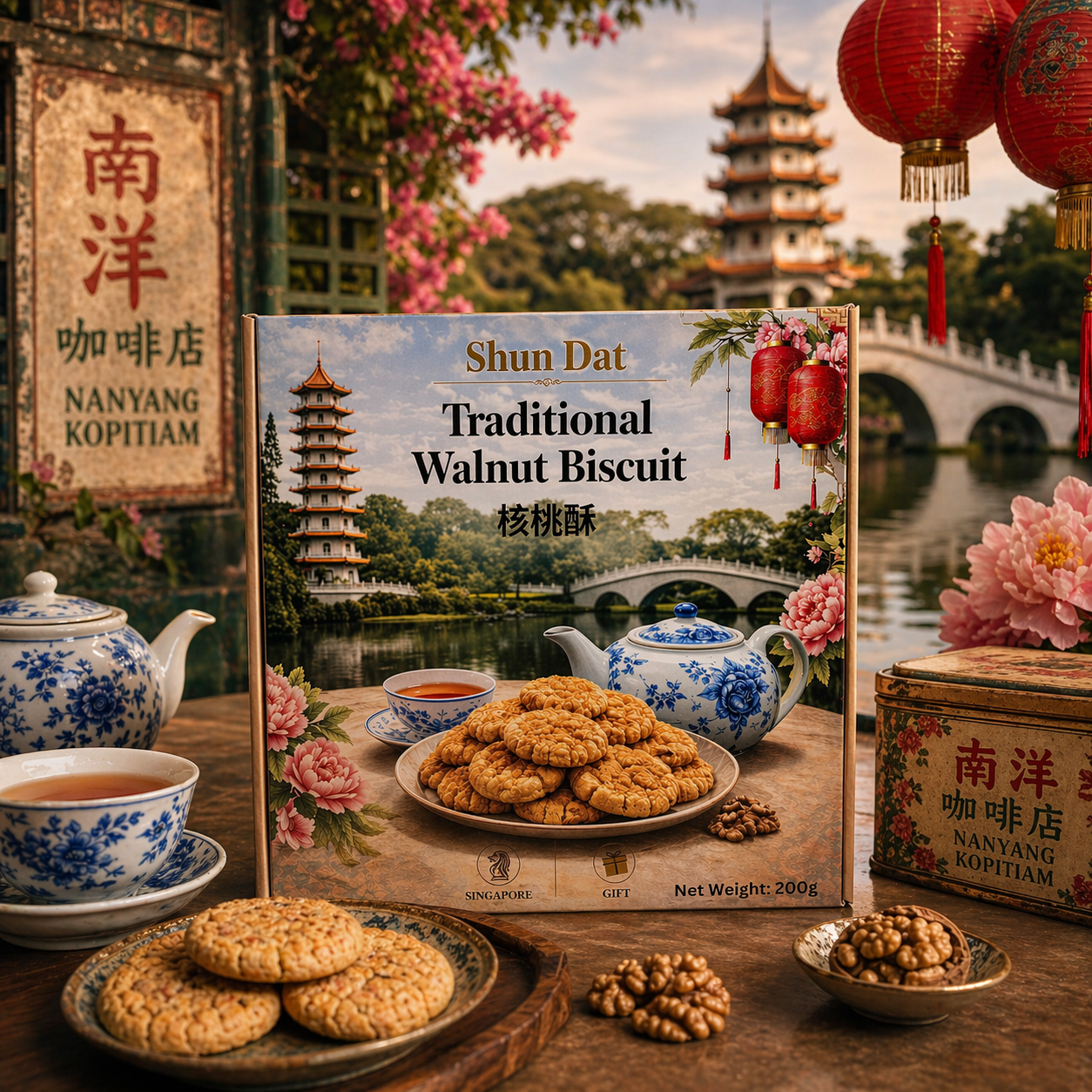 Traditional Walnut Biscuit (Singapore Tourist Souvenir Gift)