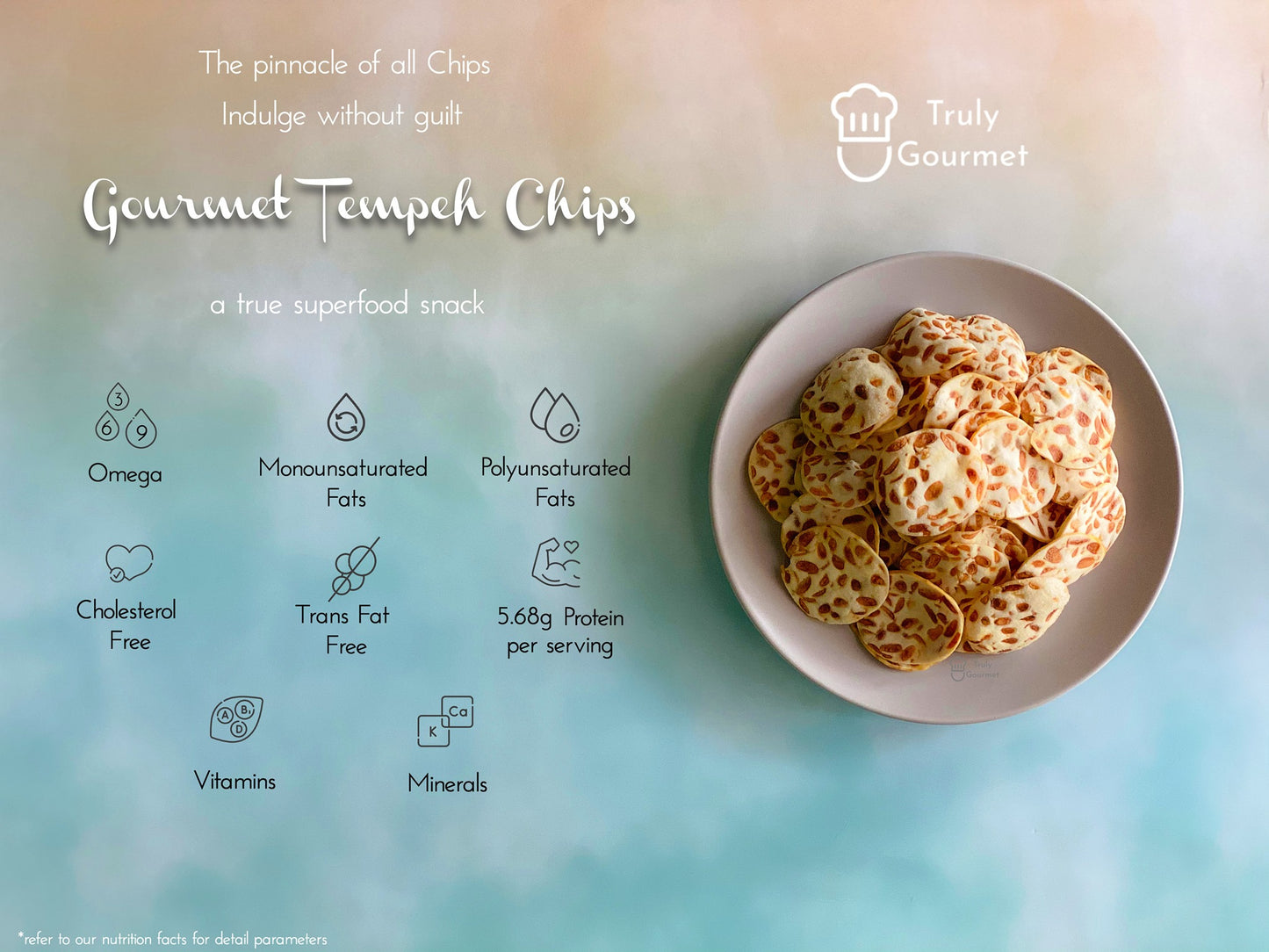 Truly Gourmet Natural Tempeh Chips - Garlic Flavour 80g