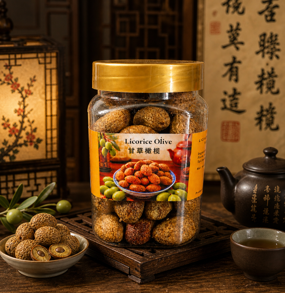 Dried Olive / Dried Peach / Liquorice Plum / Calamansi / Dried Pomelo Cube / Dried Roselle / Liquorice Kumquat / Loquat Fruit