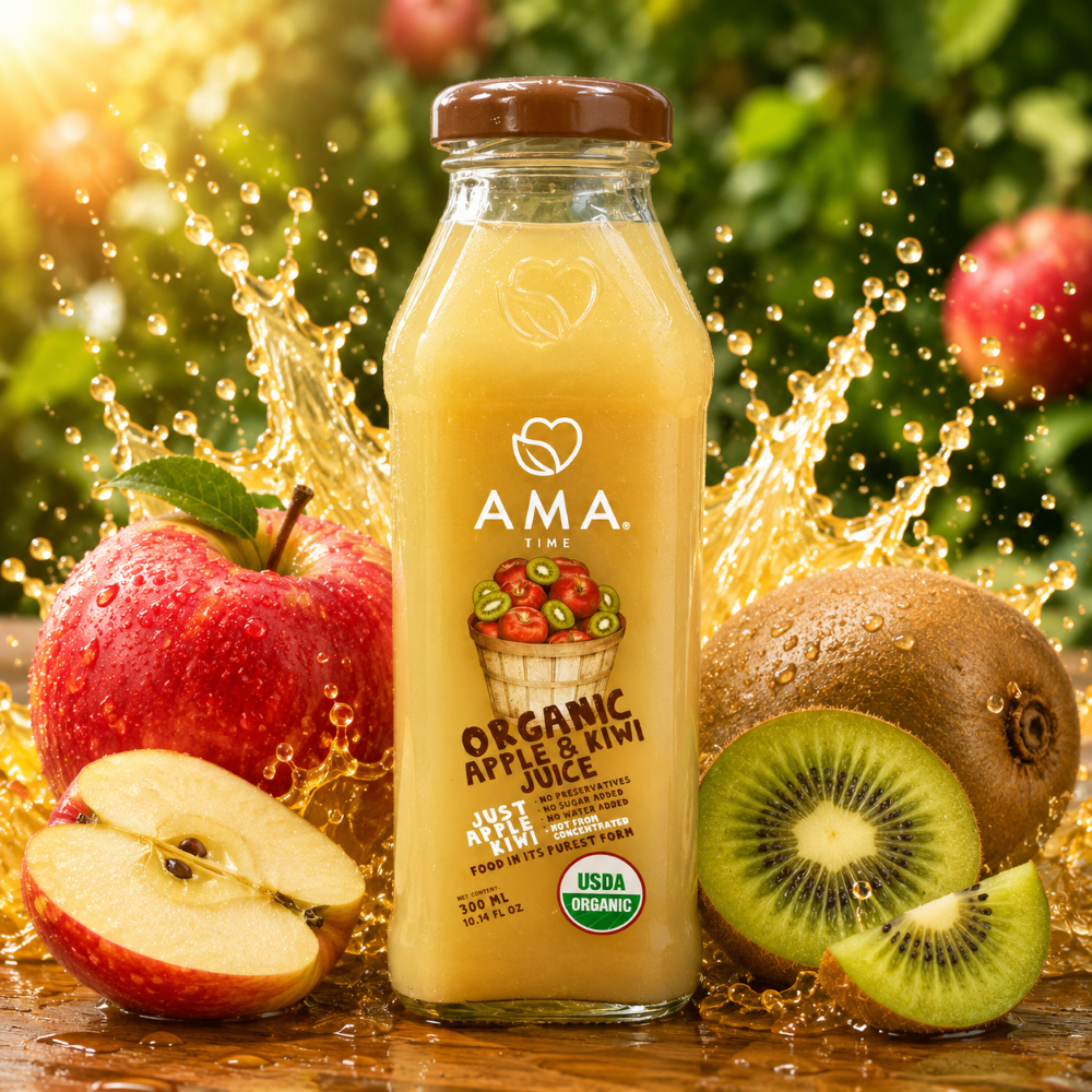 AMA Time Organic Apple & Kiwi Juice and Product