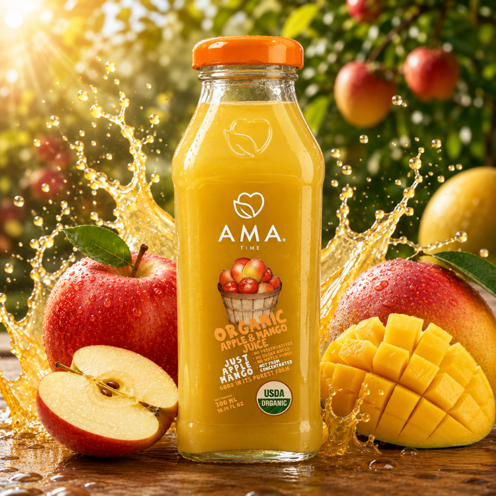 AMA Time Organic Apple & Kiwi Juice and Product