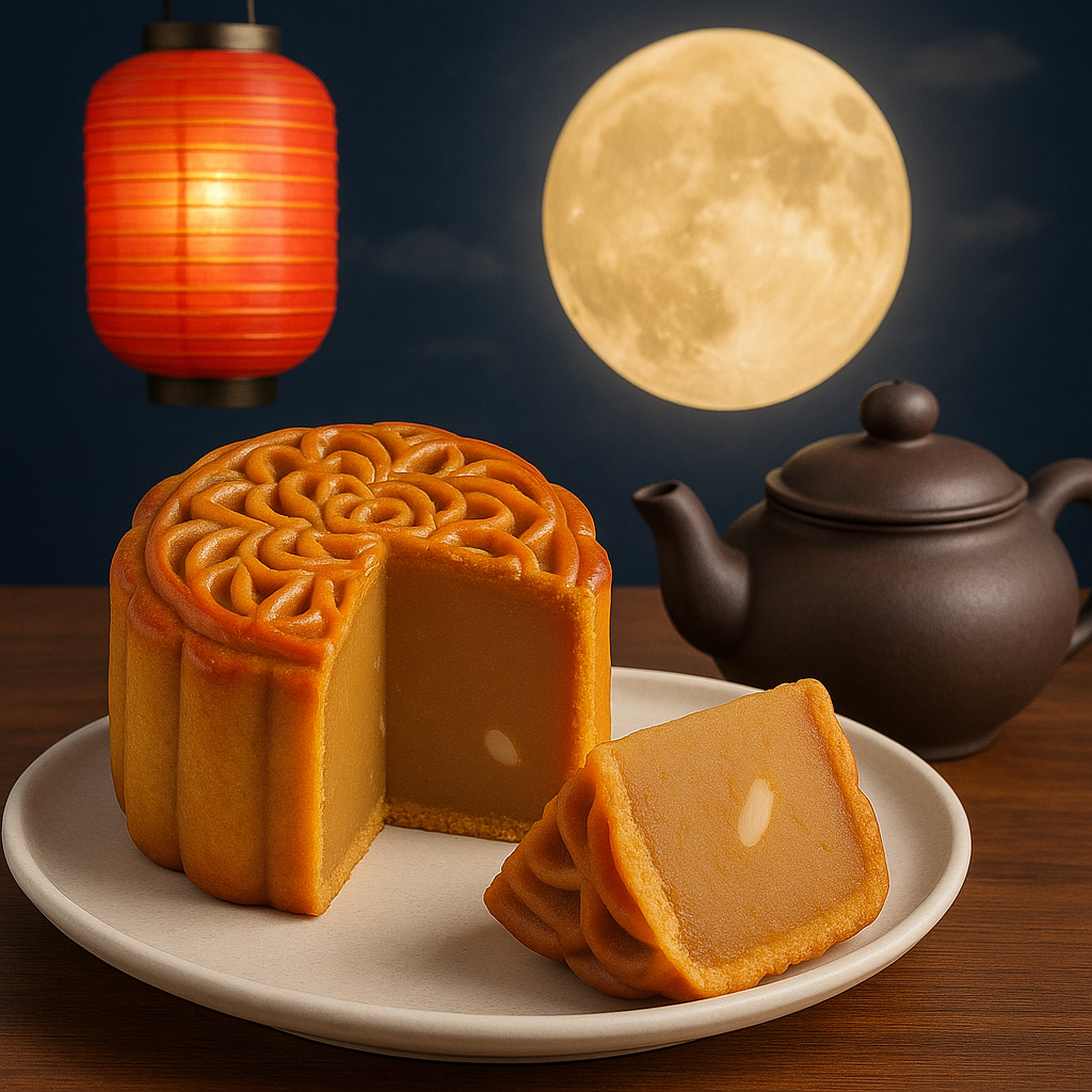 Fragrance: Pure Lotus Single Yolk Mooncake (Box of 4) 莲蓉月饼 – Traditional Baked