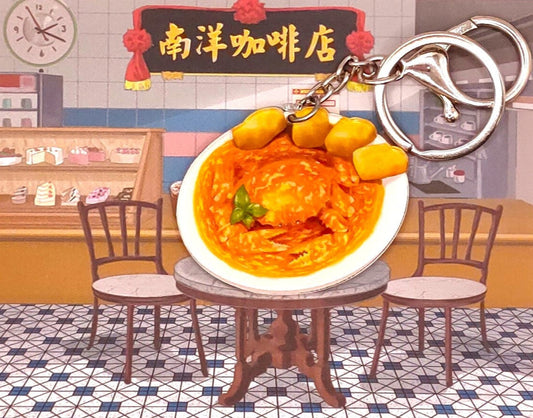 Singapore Chilli Crab Key Chain with Postcard Souvenir Gift Greeting Card