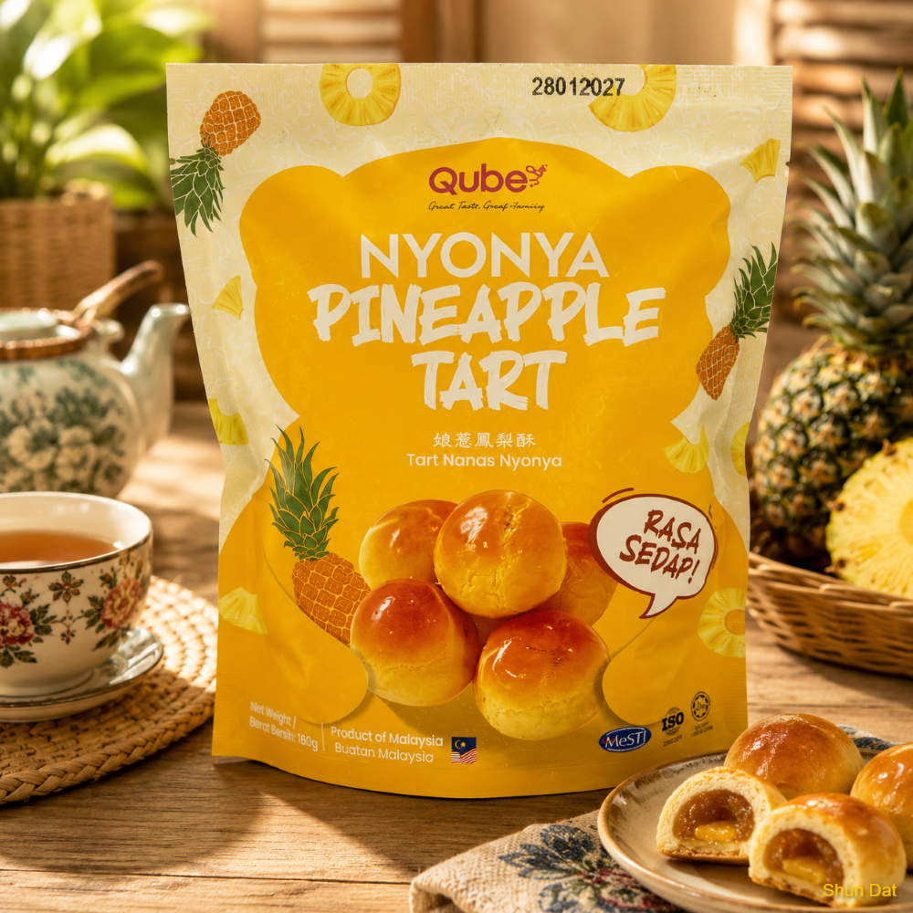 Qube Nyonya Pineapple Tart and Product