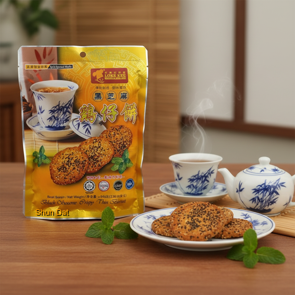 Loke Kee Chicken Biscuit Black Sesame (Thin)