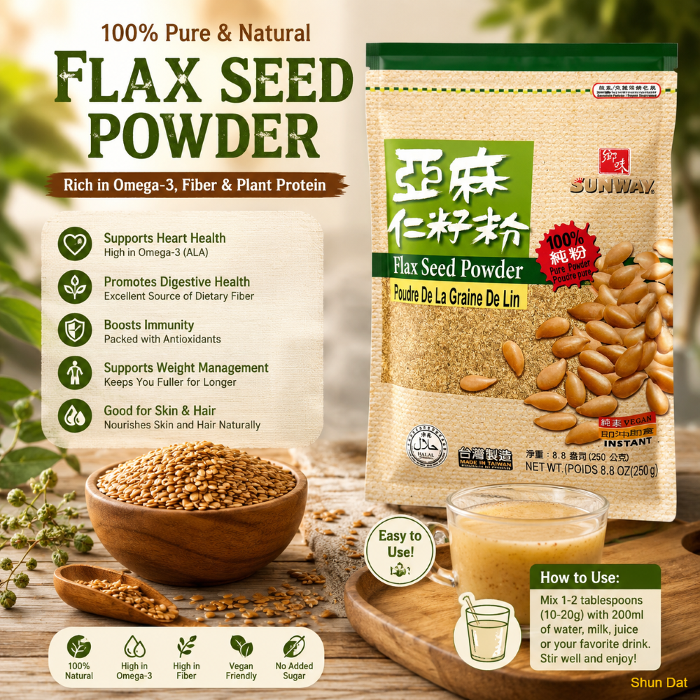 Taiwan Flax Seed 100% Pure Powder and Product