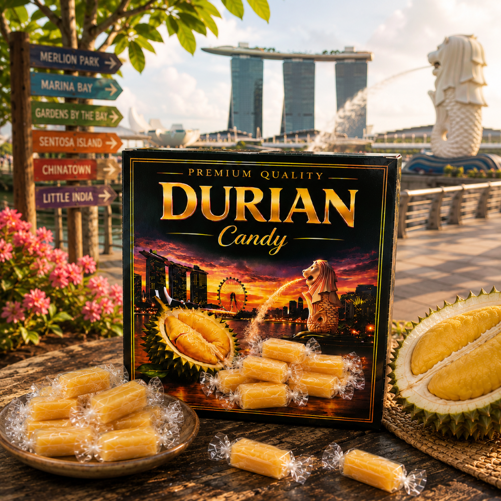 Premium Singapore Souvenir Durian Soft Candy (Singapore Tourist Edition)