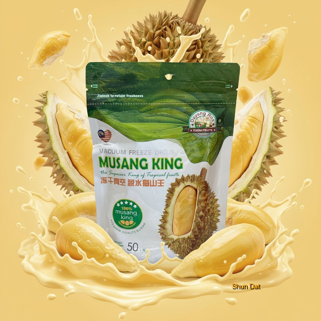 Vacuum Dried Durian Musang King / Mangosteen /Jackfruit / Mango / Lime / Rose Apple / Pineapple