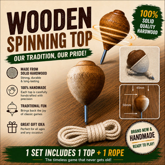 Childhood Toy Wooden Spinning Top (Gasing)