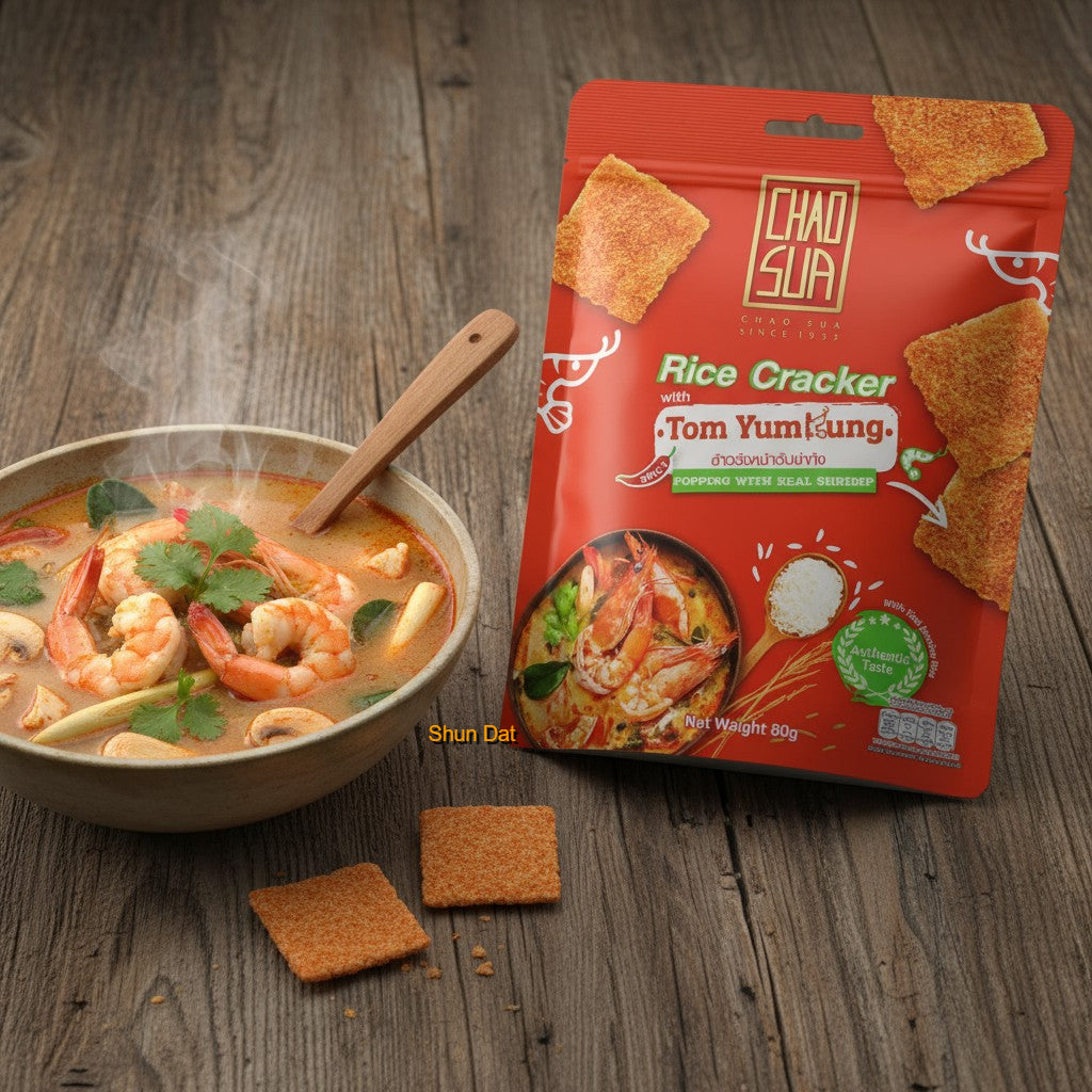 Chao Sua Rice Crackers With Fish Floss/Yom Yum Kung/ Roasted Squid and Products