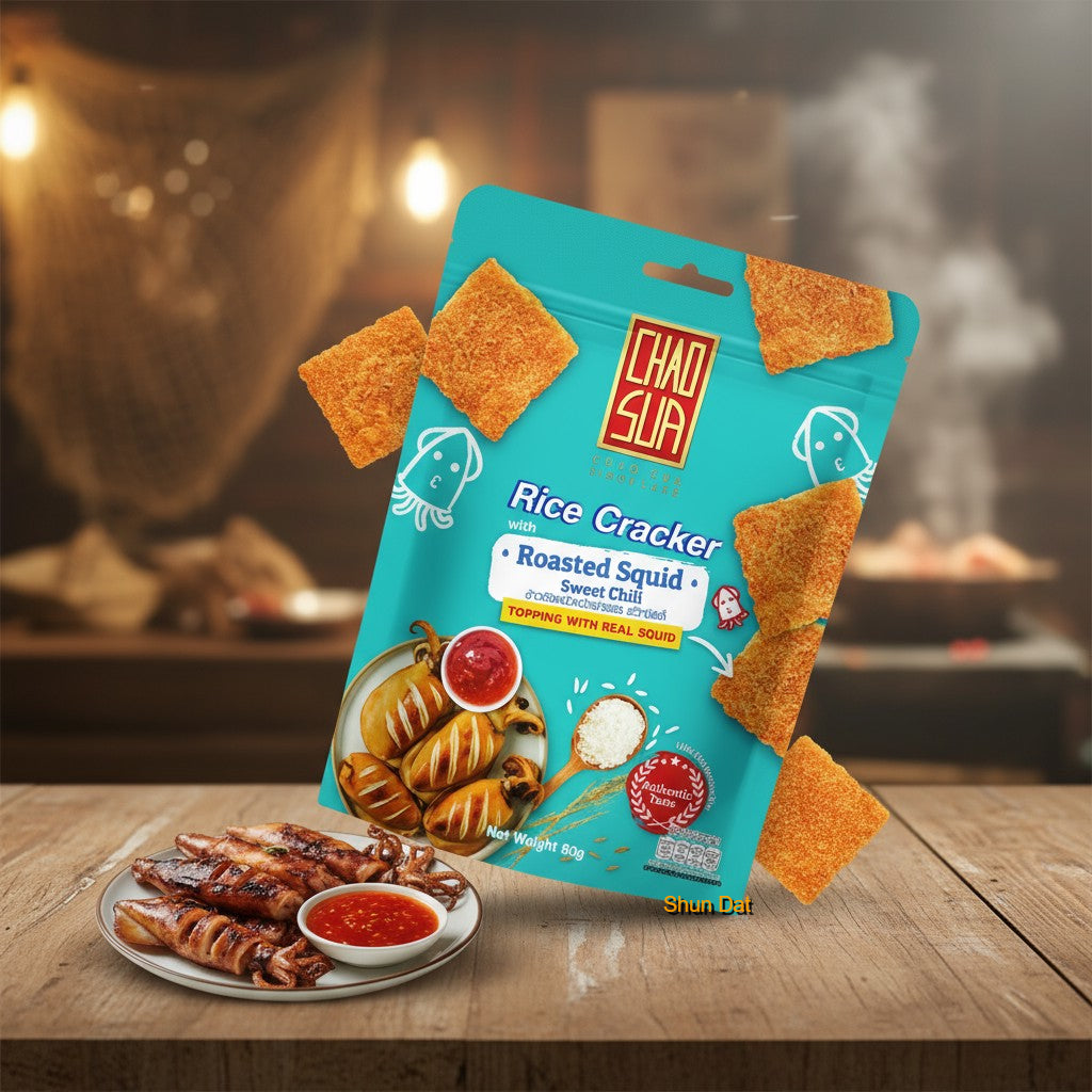 Chao Sua Rice Crackers With Fish Floss/Yom Yum Kung/ Roasted Squid and Products