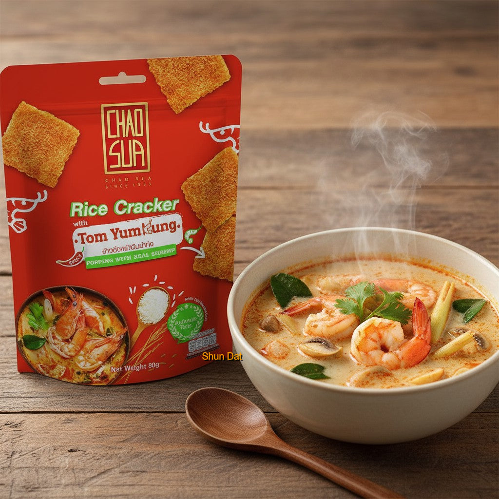 Chao Sua Rice Crackers With Fish Floss/Yom Yum Kung/ Roasted Squid and Products