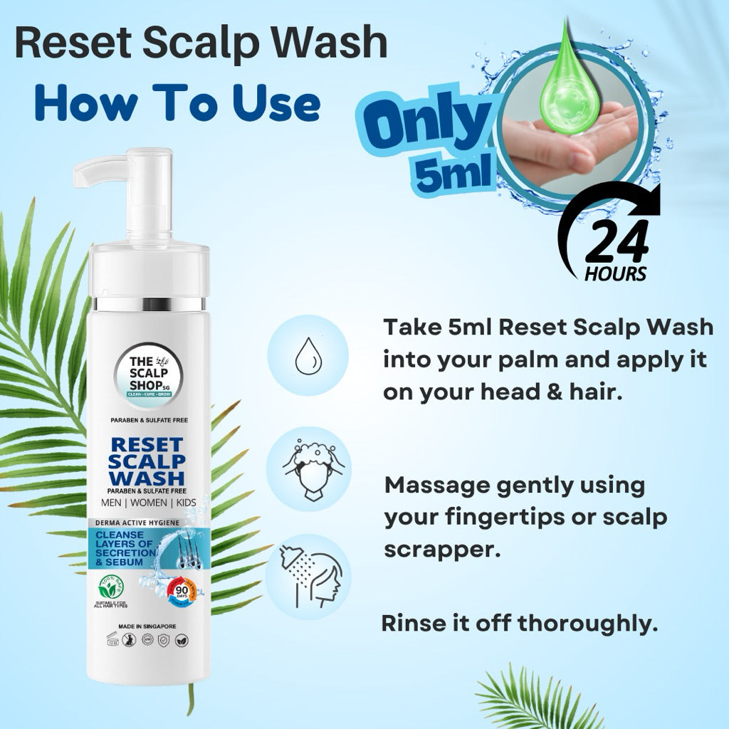 Hair Grow Scalp Wash All in one Shampoo 150ml Made In Singapore