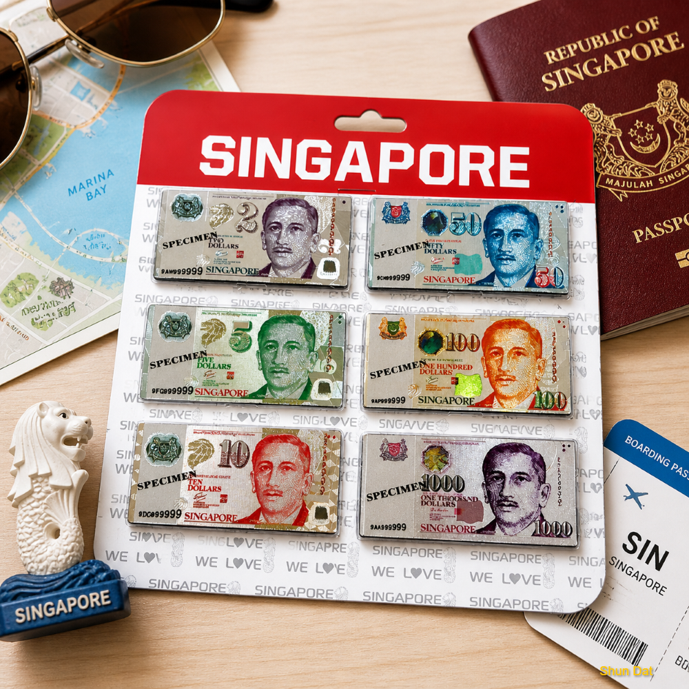 Singapore Banknote Fridge Magnet (SG Souvenir Gift /Office Notice Board Magnet)